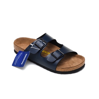 รองเท้าแตะใส่สบายสุดๆ Birkenstocks Arizona Natural Leather Outer Wear Fashion Comfortable Sandals Slippers