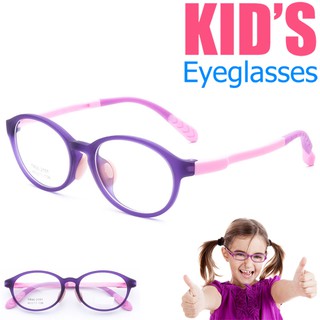 KOREA แว่นตาแฟชั่นเด็ก แว่นตาเด็ก รุ่น 2101 C-2 สีม่วง ขาข้อต่อ วัสดุ TR-90 (สำหรับตัดเลนส์) เบาสวมไส่