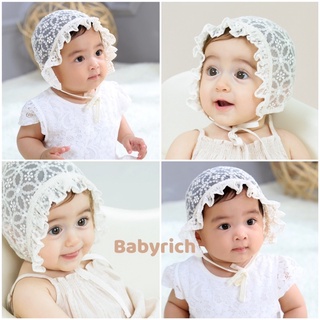 หมวกลูกไม้เด็กหญิง ผูกใต้คางเด็ก เบบี๋ ทารก baby girl hat beanie แฟชั่นเด็ก สวมศีรษะ