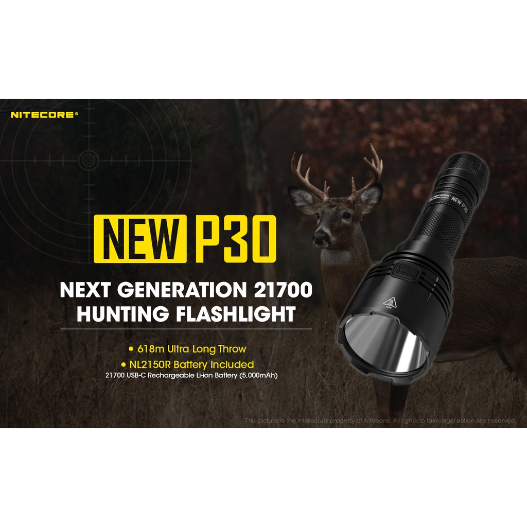 nitecore-ไฟฉาย-led-p30-1000-lumens-ชาร์จ-usb-สําหรับกลางแจ้ง