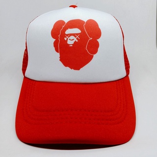 A BATHING APE หมวกอาบน้ํา A Bape X Kaws Trucker Cap สามารถปรับได้