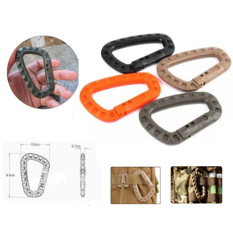 ภาพหน้าปกสินค้าพร้อมส่ง CBN01 - 1 ชิ้น คาราบิเนอร์ Carabiner D พวงกุญแจ ตะขอเกี่ยว จากร้าน chakkapattech บน Shopee