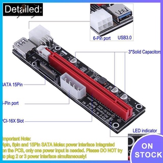 joy professional 4 pin 6 pin sata power pci express 1 x to 16 x riser แผ่นบอร์ดการ์ดโมดูลเชื่อมต่อสําหรับ mining