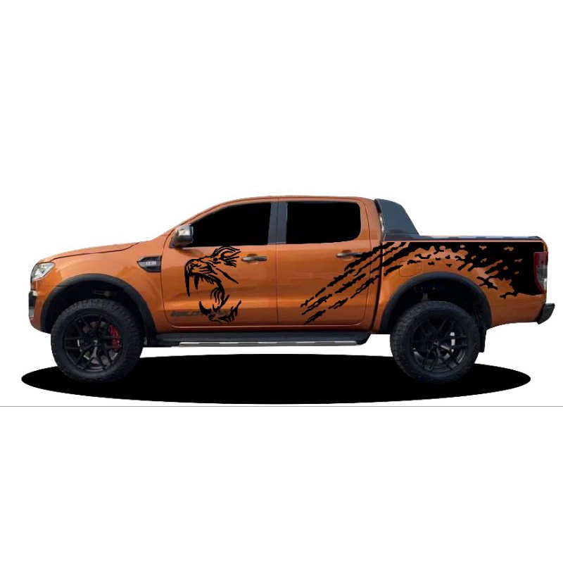 sticker-ford-ranger-สติ๊กเกอร์รถกระบะ-สติ๊กเกอร์ลายเสือ-สติ๊กเกอร์ลายสาดโคลน-หัวเสือ