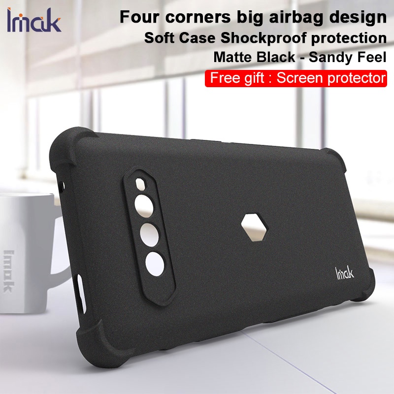 original-imak-xiaomi-black-shark-4-pro-shockproof-soft-tpu-case-xiomi-blackshark-4-matte-black-silicone-back-cover-screen-film