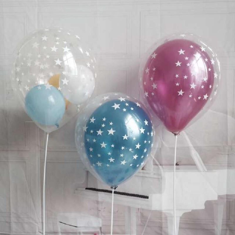 5pcs12inch Clear Stars Pearl Latex Balloons Birthday Wedding Party Decoration