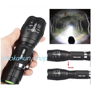 ไฟฉาย ปรับโฟกัส T6 LED Super Bright XM-L Zoom 6000 Lumens ตัวเป็นอลูมิเนียม