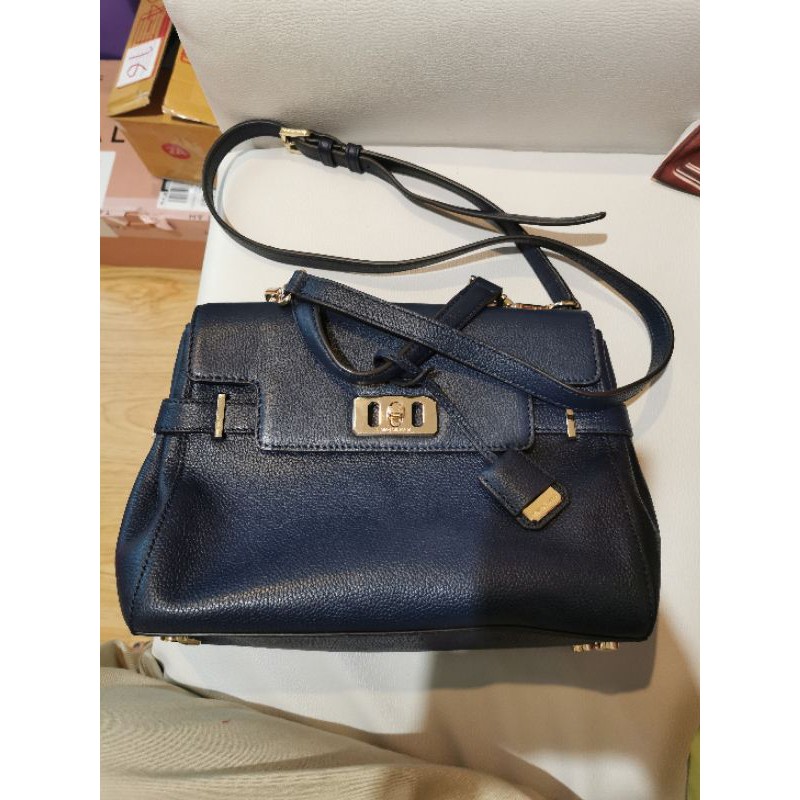 Michael Kors Karson Medium Satchel Pebbled Leather Bag Brown