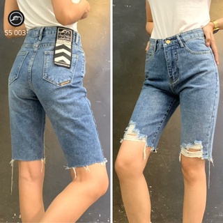 สินค้า S5003 กางเกงยีนส์ ขาสั้น ผู้หญิง เอวสูง 4 ส่วน​ Lady Denim​ Shorts​ ​(Gasoline & Garage) ปั๊มน้ำมันแก๊สโซลีน (S5)