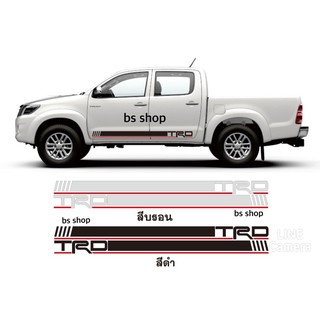 สติ๊กเกอร์* TRD  ติดข้างประตูรถ กะบะ Toyota เป็นงานตัดคอม ( ขนาด*11.5 x 190 cm )ราคาต่อคู่มี 2 ชิ้น