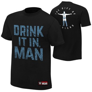 เสื้อยืดผ้าฝ้ายพิมพ์ลายขายดี Chris Jericho "Drink It In Man" T-Shirt