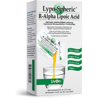 (New Package) Livon Lypo-Spheric R-Alpha Lipoic Acid (R-ALA) อัลฟ่าไลโปอิกแอซิด รูปแบบ Liposome ดูดซึมได้ดี