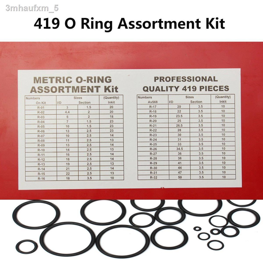 ยางโอริง-419pcs-32ขนาด-o-ring-assortment-nitrile-rubber-โอริงปืนอัดลม-ยางโอริงปืนลม-โอริง-ยาง-ยางโอริงแท้-ลูกยางโอริง-โอ