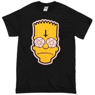 เสื้อยืดโอเวอร์ไซส์เสื้อยืด พิมพ์ลาย Gildan Bart Simpson Satanic Distro สําหรับผู้ชายS-3XL