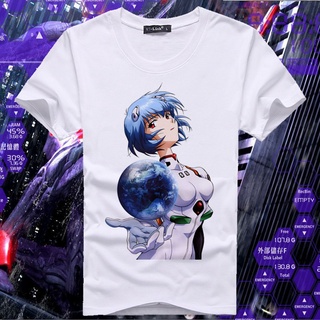 เสื้อยืดโอเวอร์ไซส์เสื้อยืดลําลอง ผ้าฝ้าย EVA แขนสั้น พิมพ์ลายอนิเมะ Neon Genesis Evangelion สําหรับผู้ชาย DF12HJ14943S-