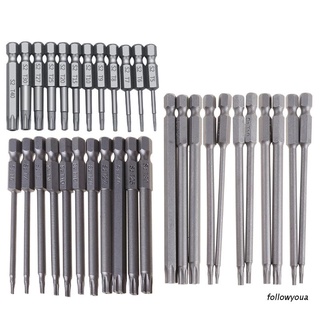 Folღ ชุดหัวสว่านไขควง Torx หัวแบน 1/4นิ้ว 11/12ชิ้น