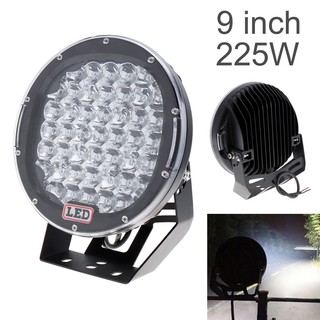 ไฟสปอตไลท์ LED 225W ทรงกลม ขนาด 9 นิ้ว สําหรับรถยนต์ รถบรรทุก เรือ SUV ATV ออฟโร้ด