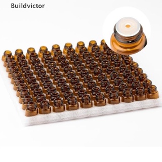【Buildvictor】ขวดแก้วใส่น้ํามันหอมระเหย สีเหลืองอําพัน 1-3 มล. 100 ชิ้น