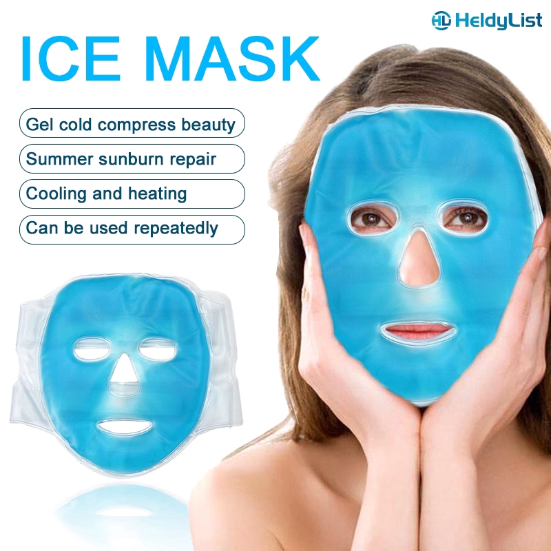 Cold Gel Face PVC Mask Blue Full Face Cooling reused harmless and