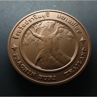 เหรียญประจำจังหวัด ปราจีนบุรี ขนาด 7 เซ็น เนื้อทองแดง