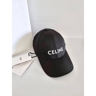 (ผ่อน0%) หมวก NEW CELINE COTTON DRILL BASEBALL CAP BLACK size s สีดำ