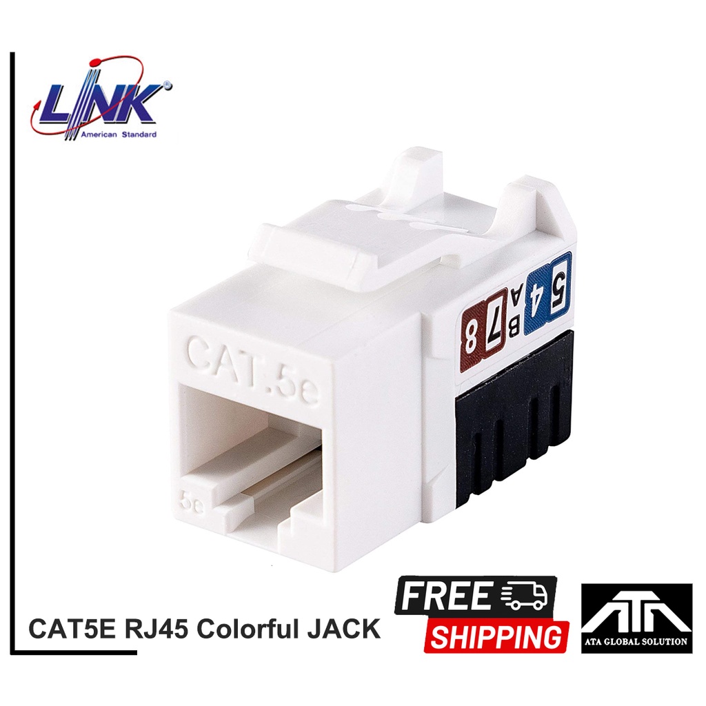 LINK CAT5E RJ45 Colorful JACK, Slim (White) ตัวเมียมีฝากันฝุ่น สีขาว (1 ...