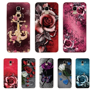 Samsung Galaxy J2 Pro J4 J4+ J6 J6+ Plus J8 2018 Soft TPU Silicone Phone Case Cover ดอกกุหลาบ