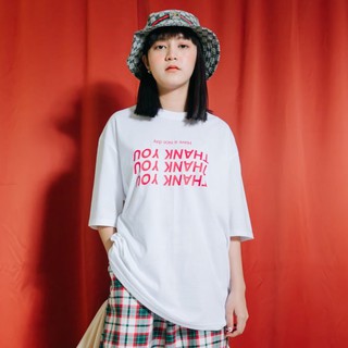 【Hot】AMITY - เสื้อยืด Oversize : Thank You! (ขาว สกีนแดง)เสื้อยืดoversize เสื้อยืดเกาหลี เสื้อเกาหลี เสื้อยืดสีขาว เสื้อ