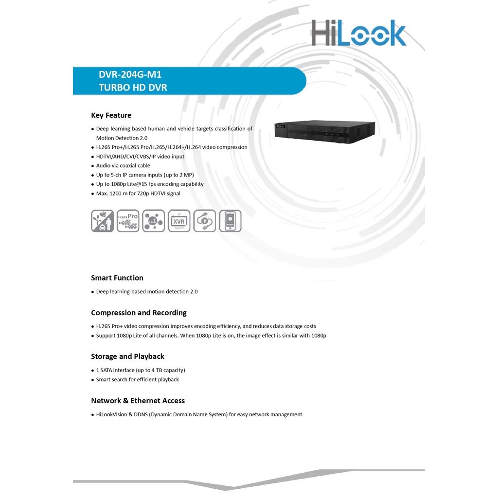 ภาพหน้าปกสินค้าHilook ชุดกล้องวงจรปิด 2MP รุ่น DVR-204G-M1(C) + THC-B120-C 2.8mm 4 ตัว - รุ่นใหม่มาแทน DVR-204G-F1(S) จากร้าน dk.computer007 บน Shopee