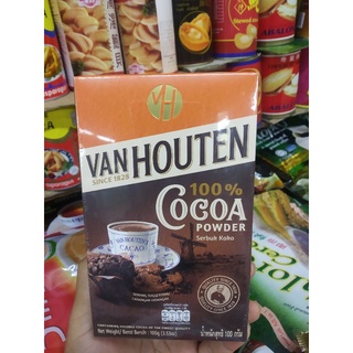 Van Houten Cocoa Powder แวนฮูตันผงโกโก้ 100%ขนาด 100g