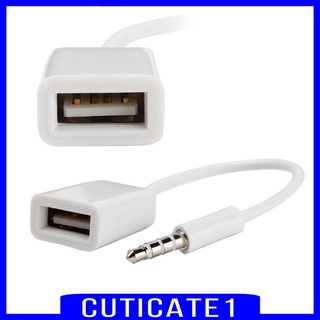 ( Cuticate 1 ) 3 . 5 มม. Male Audio Aux Jack To Usb 2 . 0 Type A Female Otg อะแดปเตอร์แปลงสายเคเบิ้ล