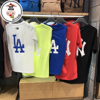 Mlb เสื้อยืดทรงหลวมเทรนด์เรียบง่ายสําหรับผู้ชาย