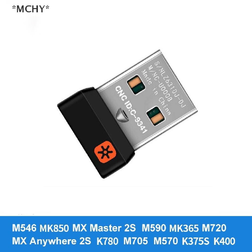 ภาพหน้าปกสินค้าMchy) อะแดปเตอร์ดองเกิลรับสัญญาณไร้สาย USB สําหรับเมาส์ คีย์บอร์ด Logitech PC