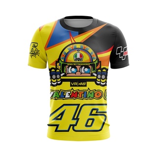 เสื้อยืดแขนสั้นลําลอง พิมพ์ลาย Valentino Rossi 46 Sun Moon Sublimation Jersey 3 มิติ สําหรับผู้ชาย และผู้หญิง