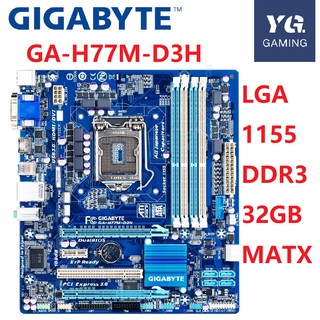 ภาพหน้าปกสินค้าGigabyte GA-H77M-D3H Original Motherboard LGA 1155 DDR3 USB3.0 32G Desktop Mainboard H77 H77M ที่เกี่ยวข้อง