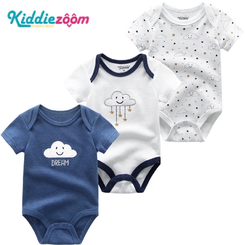 kiddiezoom-ที่รัก-เด็กผู้ชาย-ระบายอากาศได้-แขนสั้น-0-12m-สีฟ้า-ไป่หยุน-ขาว-พิมพ์เต็ม-สูท-ทารกแรกเกิด-ผ้าฝ้ายแท้-ชุดสามชิ้น-jumpsuit-romper-สาว-แฟชั่น