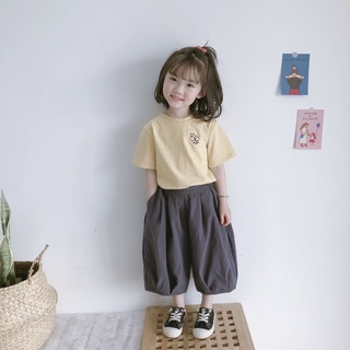 🌼iRun🌼2022เวอร์ชั่นเกาหลีสาวฤดูร้อนบุคลิกภาพทารกน่ารักผึ้งน้อยปีกแขนสั้นเสื้อยืดtop +เวอร์ชั่นเกาหลีของกางเกงน้ำ