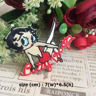 Betty Boop การ์ตูน ตัวรีดติดเสื้อ อาร์มรีด อาร์มปัก ตกแต่งเสื้อผ้า หมวก กระเป๋า แจ๊คเก็ตยีนส์ Movie Embroidered Iron ...