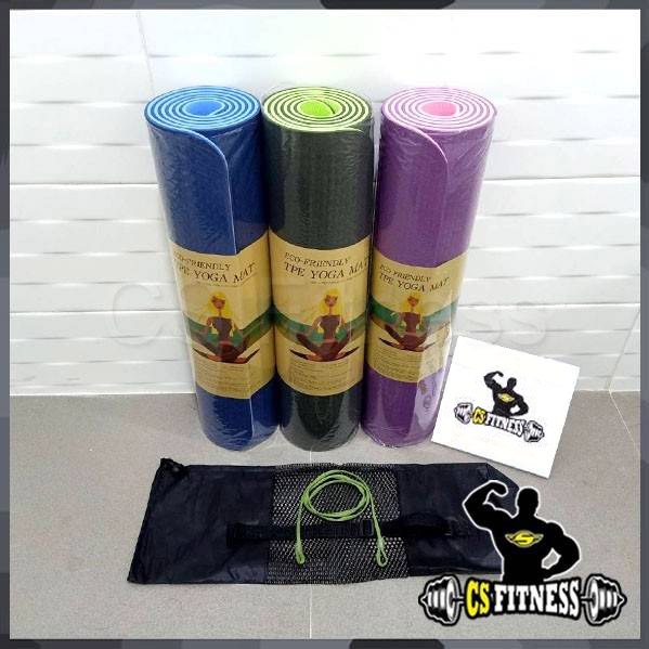 ภาพหน้าปกสินค้าเสื่อโยคะ TPE 8mm รุ่นหนาพิเศษ สี 2 โทน - TPE yoga mat 8 mm จากร้าน csfitness บน Shopee