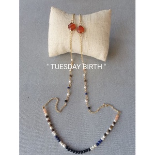 สายคล้องแมส (001AB) "TUESDAY BIRTH" หินสำหรับคนเกิดวันอังคาร