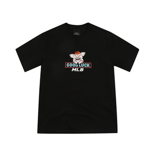 Mlb ใหม่ เสื้อยืดลําลอง แขนสั้น คอกลม พิมพ์ลายตัวอักษร หมูขี้เล่น ระบายอากาศ แฟชั่นสําหรับผู้ชาย และผู้หญิง