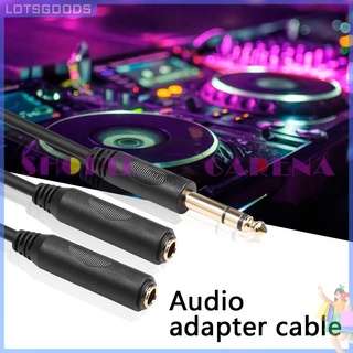 ภาพหน้าปกสินค้า（lotsgoods）  1/4 6.35 mm Male to Dual 1/4 6.35 mm Female Adapter Splitter Stereo Audio Cable ที่เกี่ยวข้อง