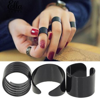 ชุดเครื่องประดับ 3 ชิ้นชุดทับทิมดำด้านบนวง Knuckle Band Midi Rings