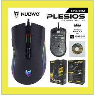 สินค้า เมาส์เกมมิ่งมาโคร NUBWO PLESIOS 6400dpi NM-89M-NM89W(มีสายและไร้สาย) USB Mouse Macro มี4สี