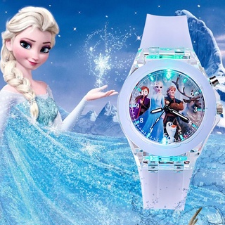 Disney Frozen นาฬิกาข้อมือเจ้าหญิง Aisha สายซิลิโคน เรืองแสง หลากสี สําหรับเด็กผู้หญิง นักเรียน