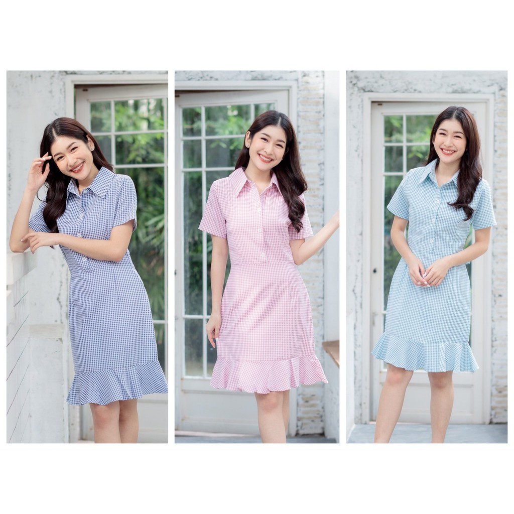 ชุดเดรส-ad-406-classic-gingham-cute-by-adora-brandofficial