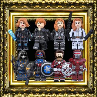 เข้ากันได้กับ Leging Minifigures Black Widow Taskmaster Winter Soldier Marvel Thor ของขวัญวันเกิดอาคารบล็อกของเล่นเด็กสําหรับเด็ก