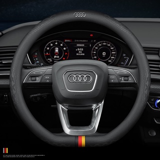 ปลอกหนังหุ้มพวงมาลัยรถยนต์ ดูดซับเหงื่อ สําหรับ Audi A1 A3 A4 A5 A6 A7 A8 Q2 Q3 Q5 Q7 Q8 R8 S4 S3 S5 S6 S8 TT 2022