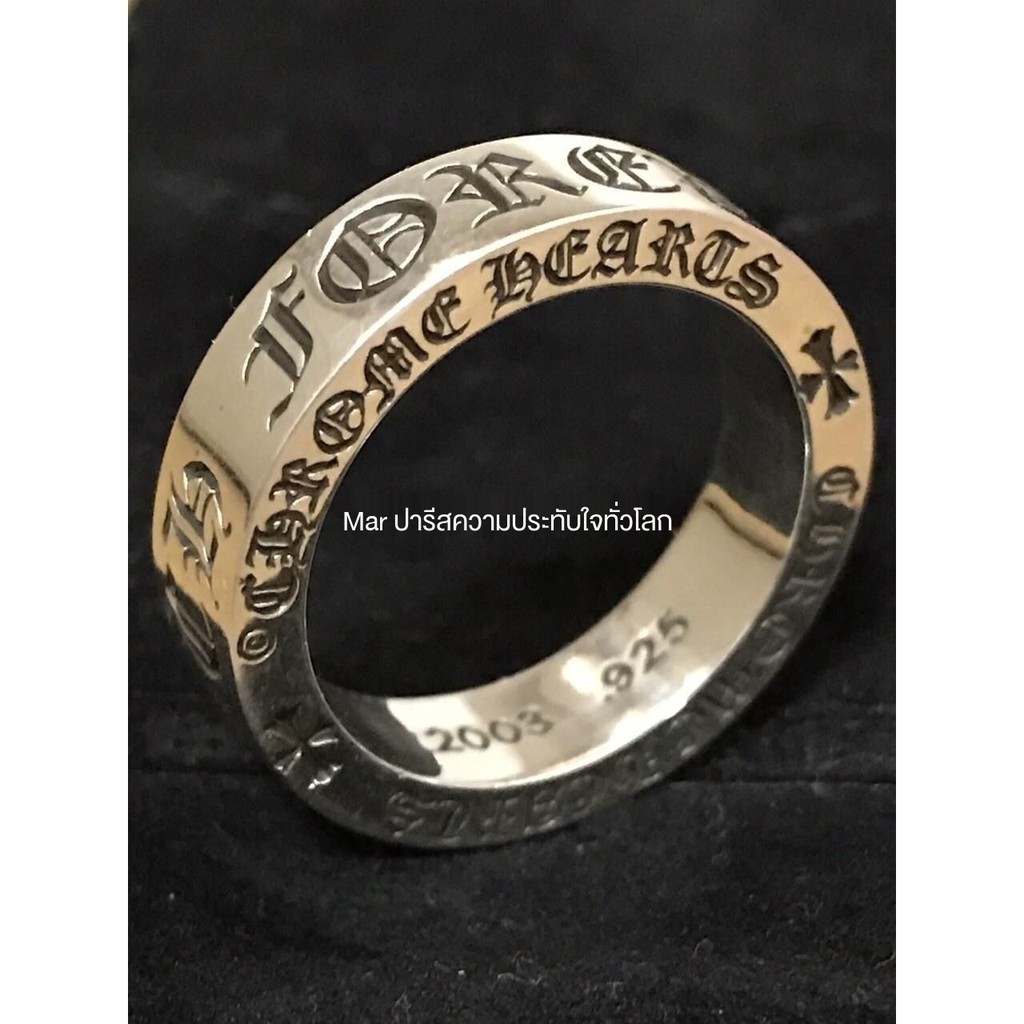แหวนผู้ชาย-mailโดยตรงของแท้chromehearts-chrome-hearts-แหวน-6mm-forever-แหวนเงินคู่ชายและหญิง