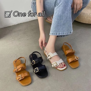 🎀พร้อมส่ง❣️รุ่นTX308 รองเท้าผู้หญิง รองเท้าแตะรัดส้นแต่งเข็มขัด สไตล์เกาหลี(มี3สี)